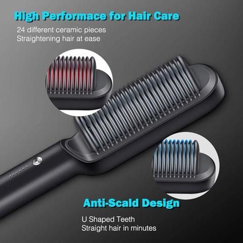 Hair Straightener Comb Brush