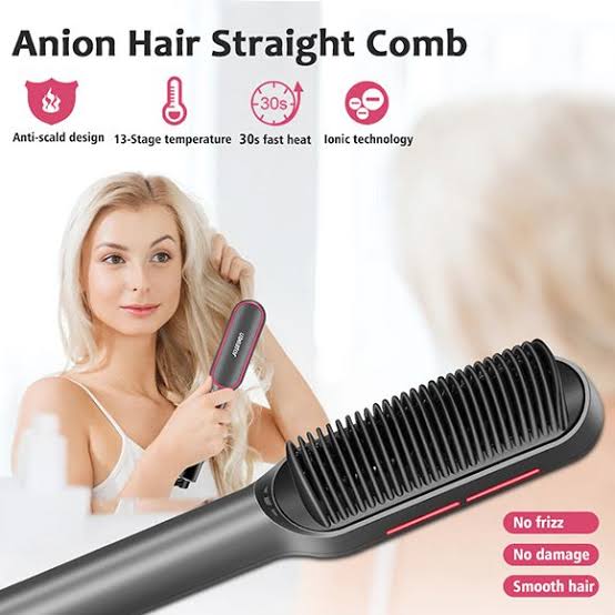 Hair Straightener Comb Brush